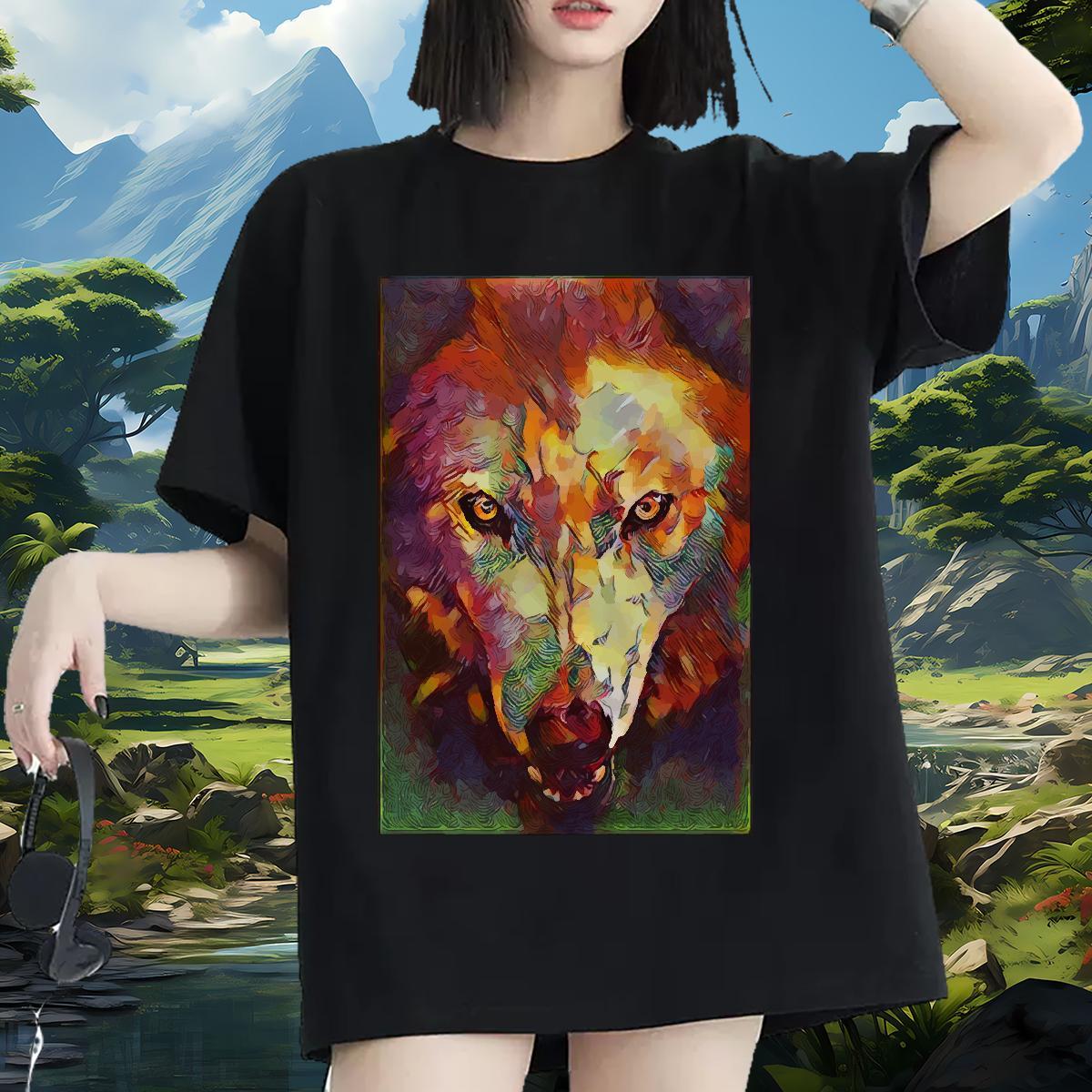 Nice T Shirt For Woman O-Neck Short Sleeve Tshirt for Man Woman DIY Printed wolf Sports Casual 230g Pure Cotton Designer Tees