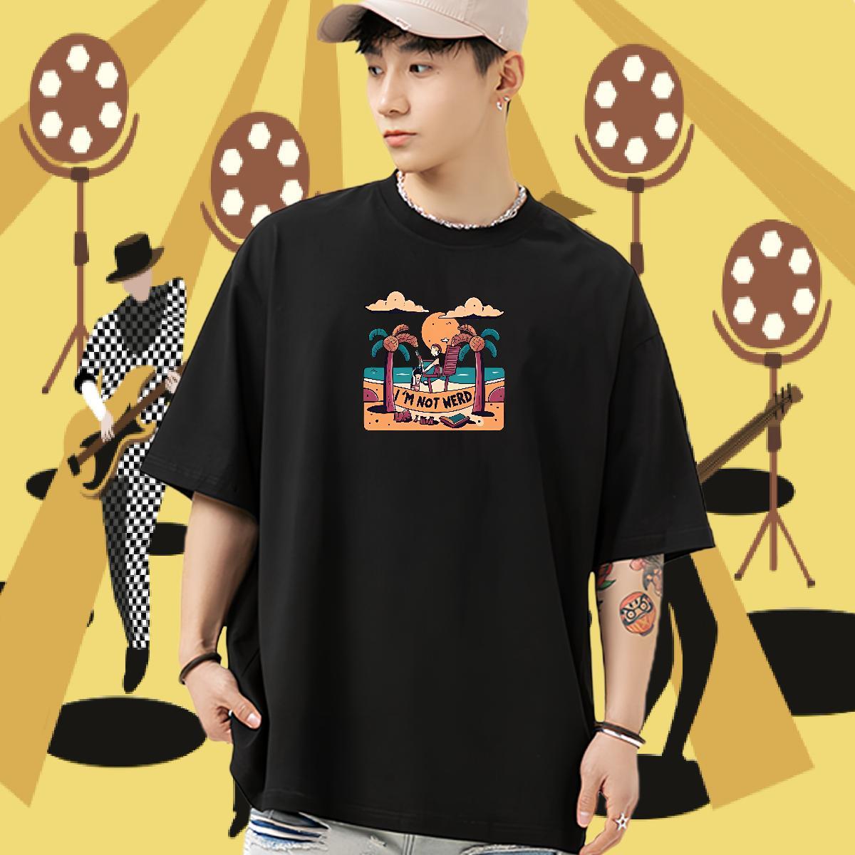Casual New Man T Shirts 230g Pure Cotton tree Outdoor Top Tees Breathable Short Sleeve Soft Tshirt for Man Woman Asian Size