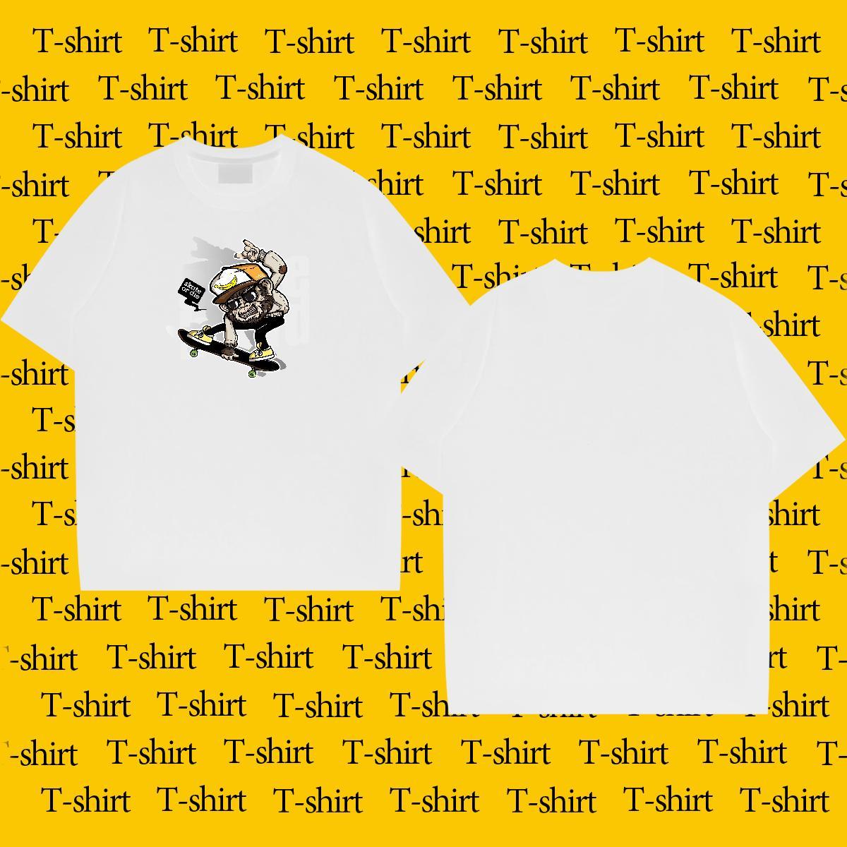 Classic Tshirt for Man Woman 230g Cotton Home Outdoor chimpanzee Anime Round Neck Short Sleeve New Men T Shirts Tshirts