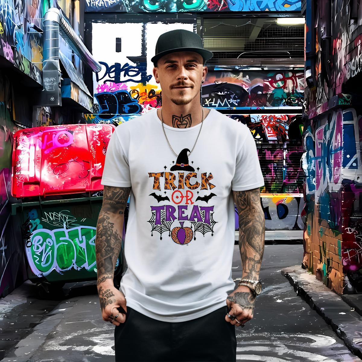 Wholesale Men T Shirts 230g Pure Cotton halloween Casual Top Tees Crew Neck Comfortable Tshirts Oversized 4XL