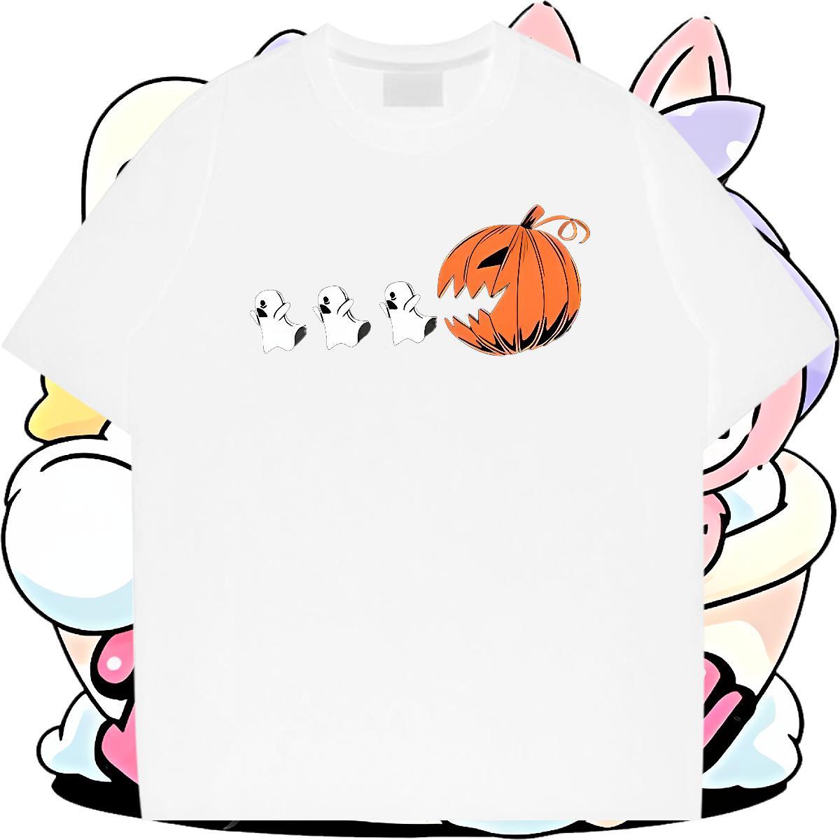 Casual New T Shirts Men 230g Cotton monster Street Wear Tops Tees Crew Neck Breathable Cool Design Men Tops Tees Floral Print