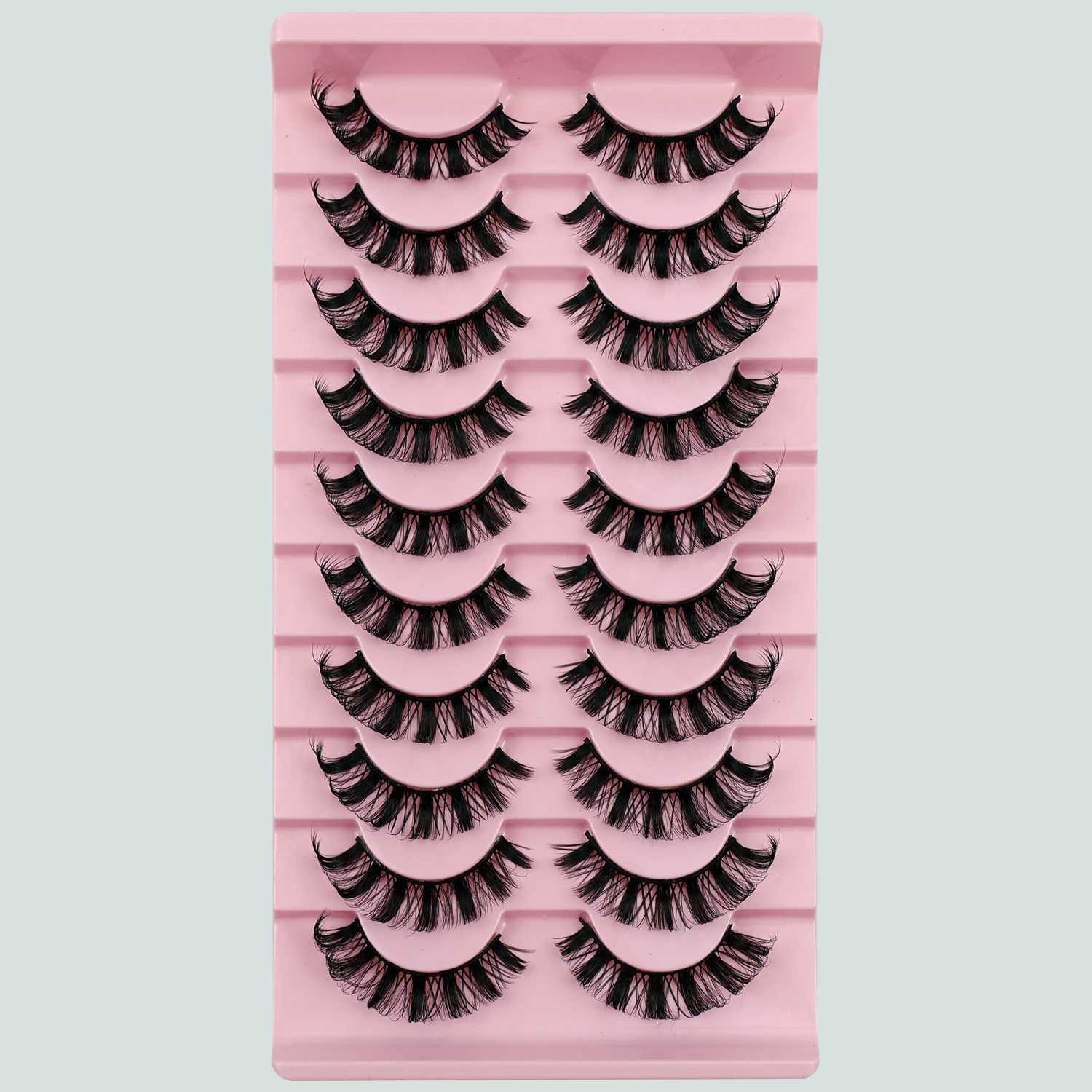 10 pairs of fluffy false eyelashes natural volume eyelashes plush and plump a must-have for perfect makeup W240803