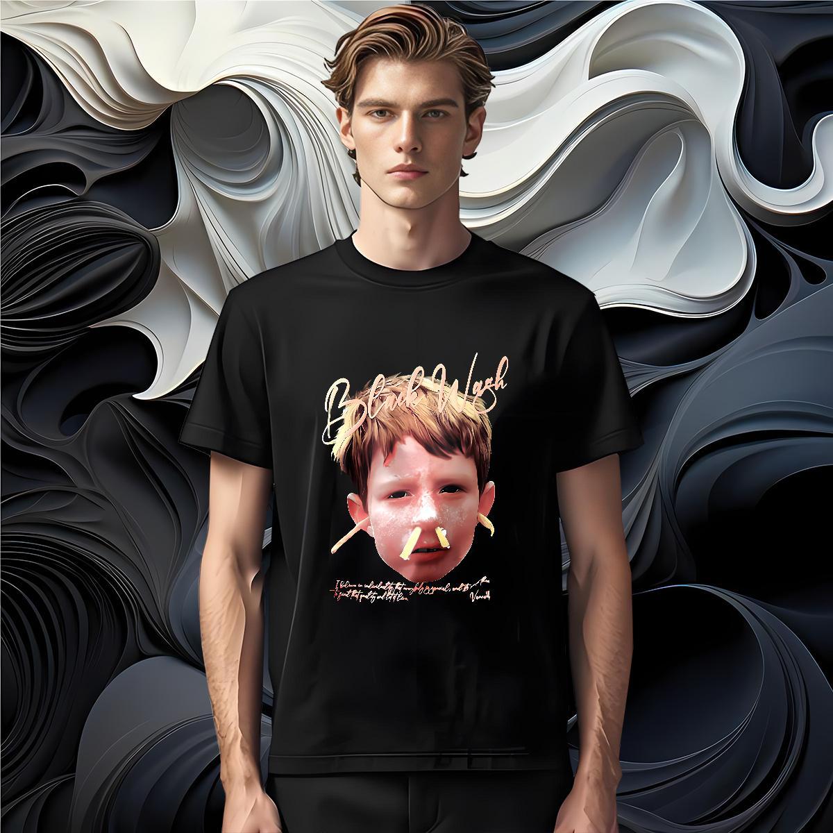 Men T Shirts 230g Pure Cotton portrait High Street Hip Hop Breathable Black White Couples T Shirts Free Shipping High Quality Wear