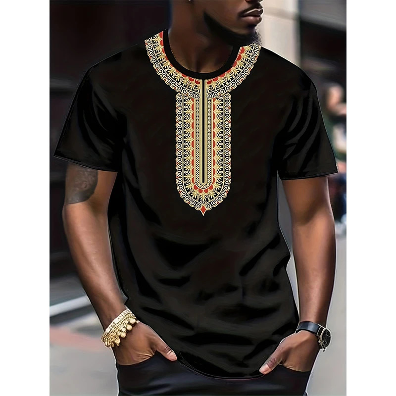African Ethnic Style T-Shirts Tribal Dashiki 3D Print Mens Women Short Sleeve T Shirt Oversized Harajuku Y2k Tops Tees Clothing 240806