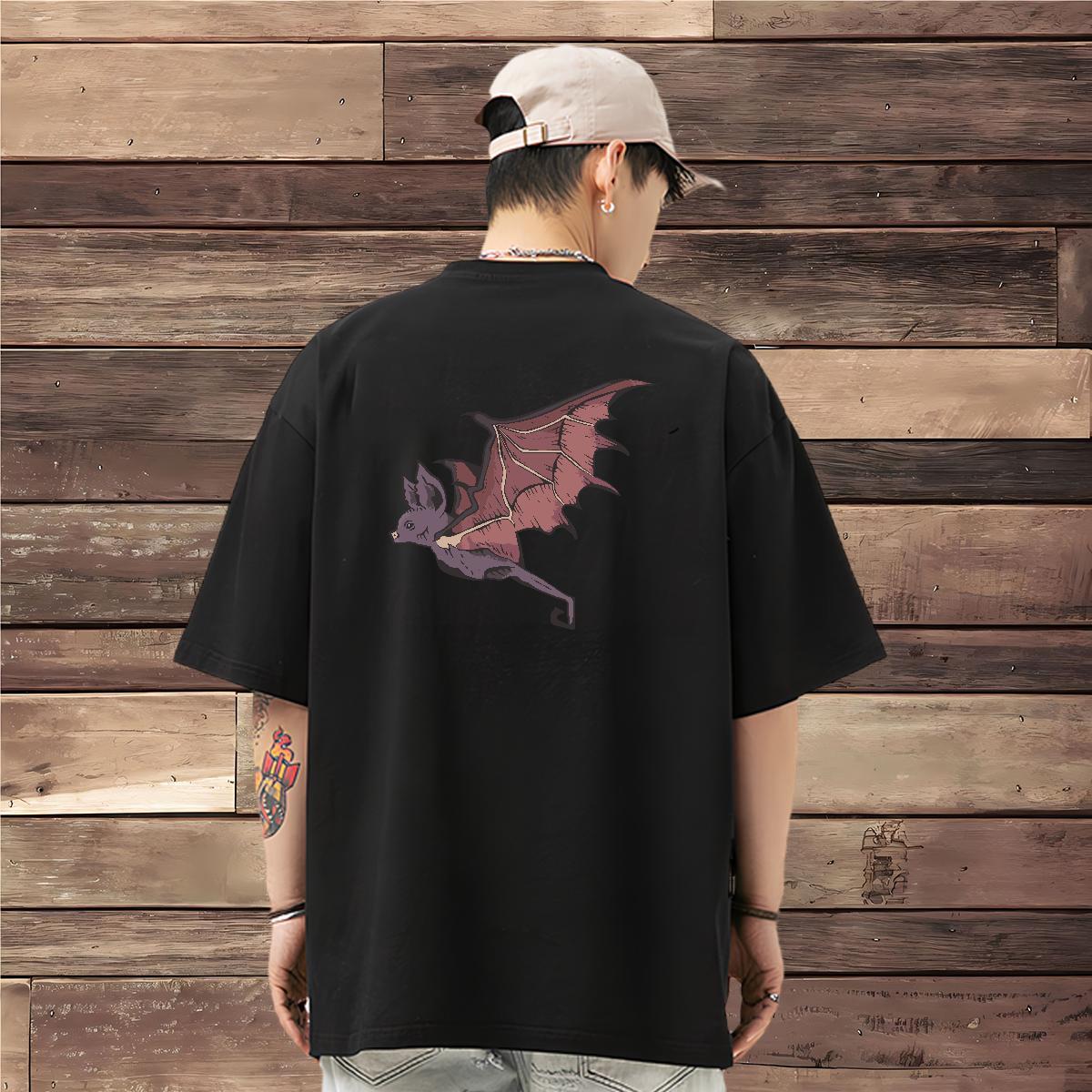 Fashion Design Man T Shirts 230g 100% Cotton bat Outdoor Tops Tees O-Neck Short Sleeve Cool Mens Tshirts DIY Printed