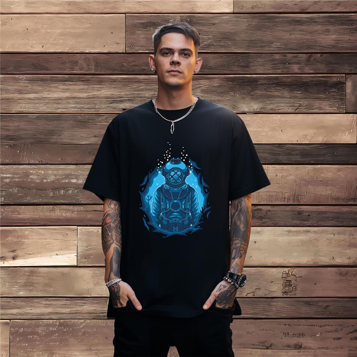 T-Shirts for Men 230g 100% Cotton outer space Outdoor Breathable Short Sleeve Custom Print Plus Size Tshirt for Man Woman Fashion Design Cool Tees