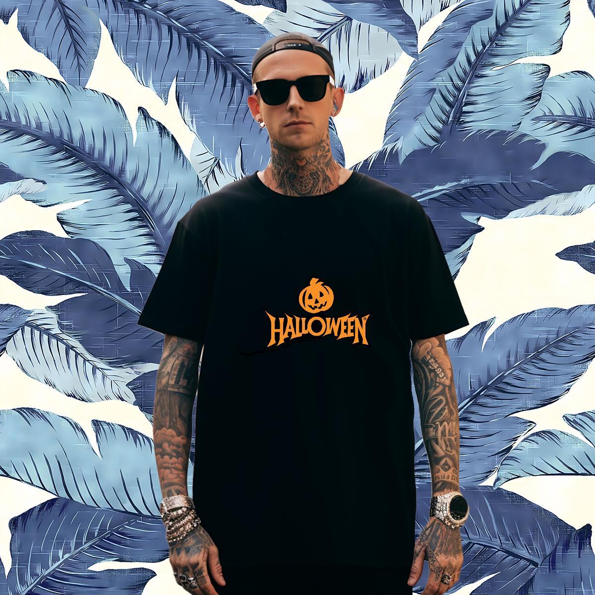 Popular Mens Tshirts 100% Cotton 230g pumpkin T-Shirts for Men Street Short Sleeve O-Neck Plus Size Cartoon Designer Top Tees