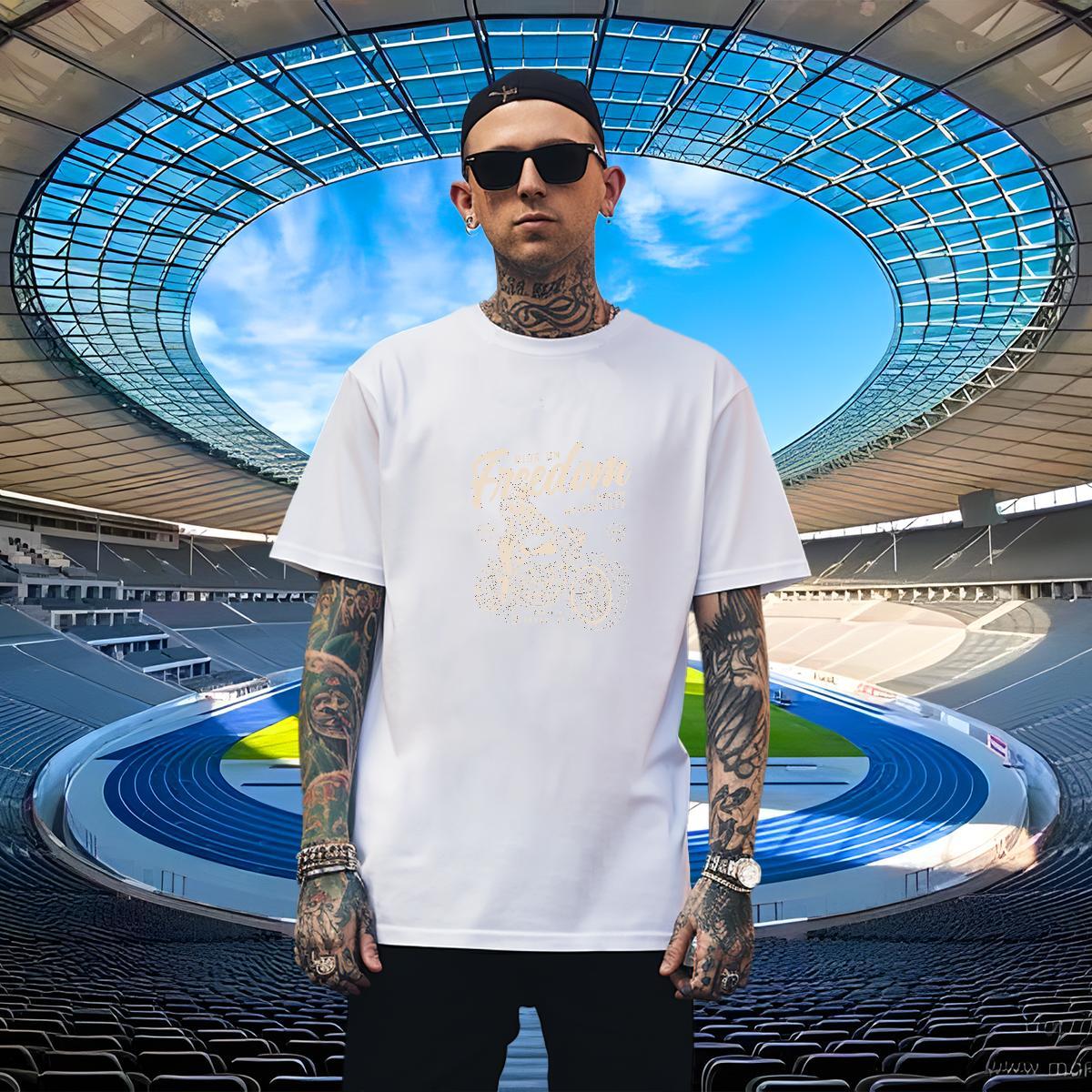 Free Shipping Men Tops Tees 230g 100% Cotton Home Outdoor Motorcycle Custom Anime Pure Cotton 2024 Summer T shirt Clothings