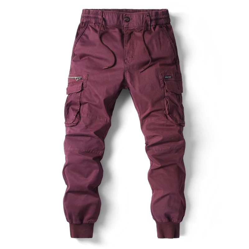 Cargo Pants Men Cotton Casual Mens Casual Pants Elastic Waist Quality Joggers Trousers Men Fashion Safari Style Sweatpants 240820