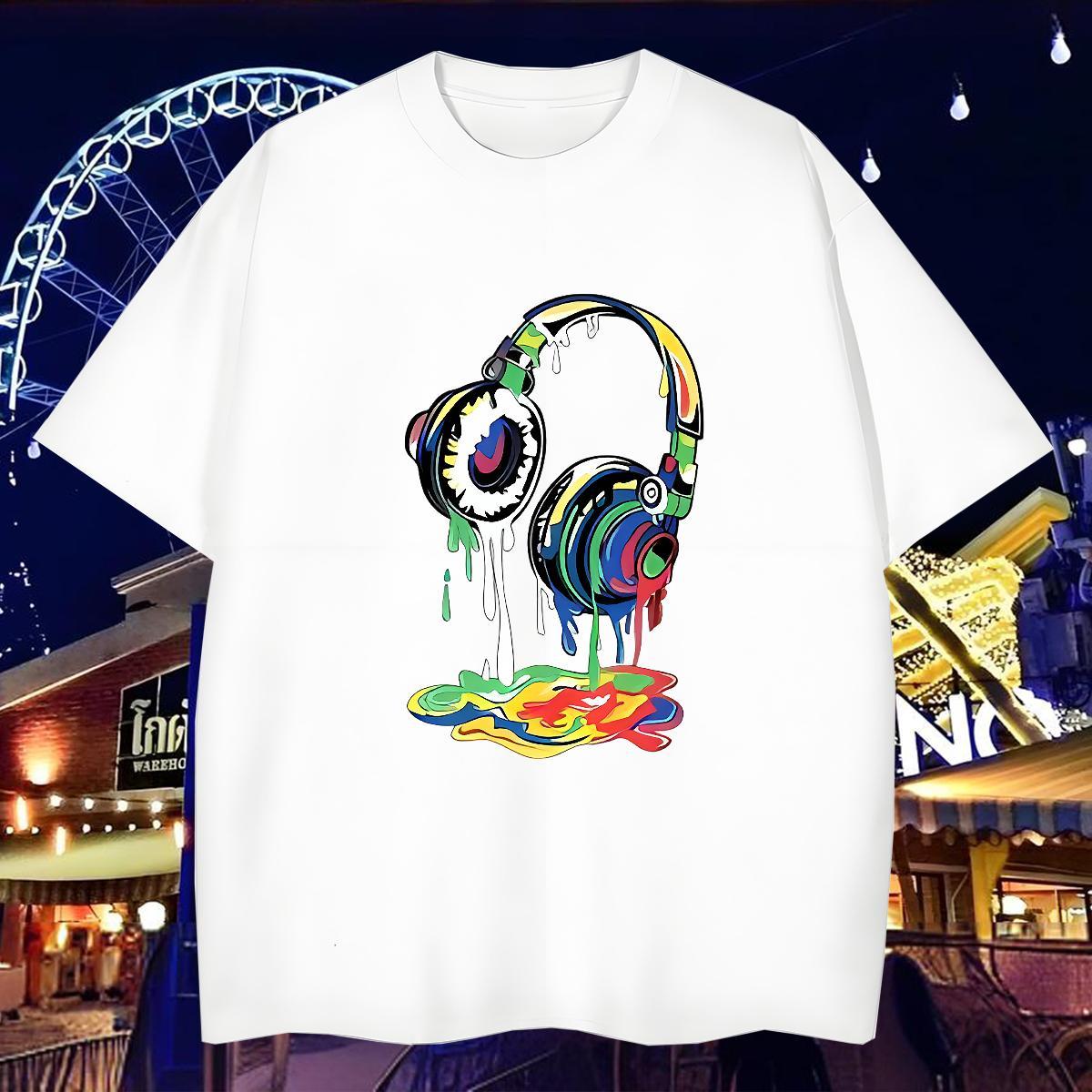T-Shirts for Men 230g Cotton Pigment Hip Hop Breathable Soft Plus Size Cartoon Men Tees Custom Wholesale Tee Shirt