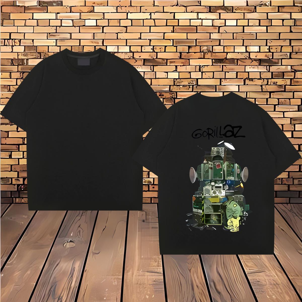 Free Shipping Man T Shirts robot Tshirts 230g 100% Cotton Beach Loose Fit Custom Anime Breathable Soft Mens Tshirts