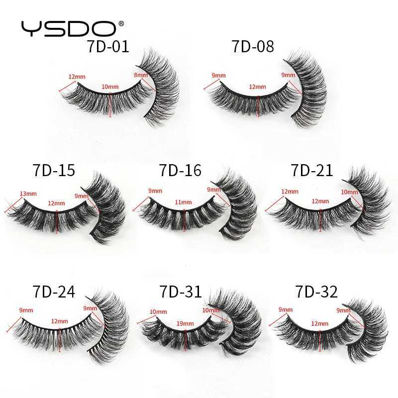 Eyelash 3/5/10 Double False Eyelash 3D Mink Eyelash Russian Striped Eyelash Thick Makeup Dramatic Fluffy False Eyelash Artificial Cilios W240803
