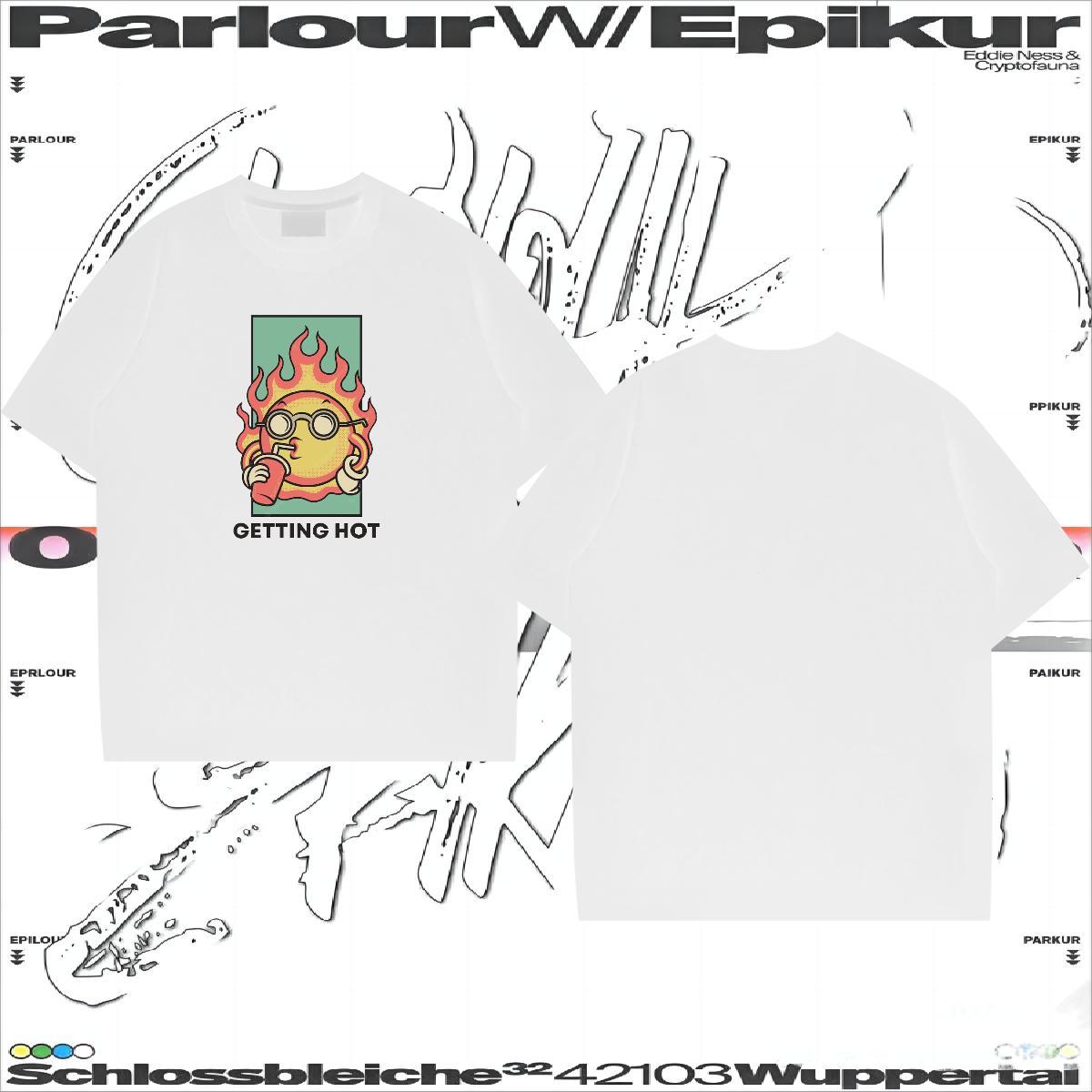 Men T Shirts 100% Cotton 230g icon Street Breathable Cartoon Print Men Tops Tees Wholesale Popular Polos