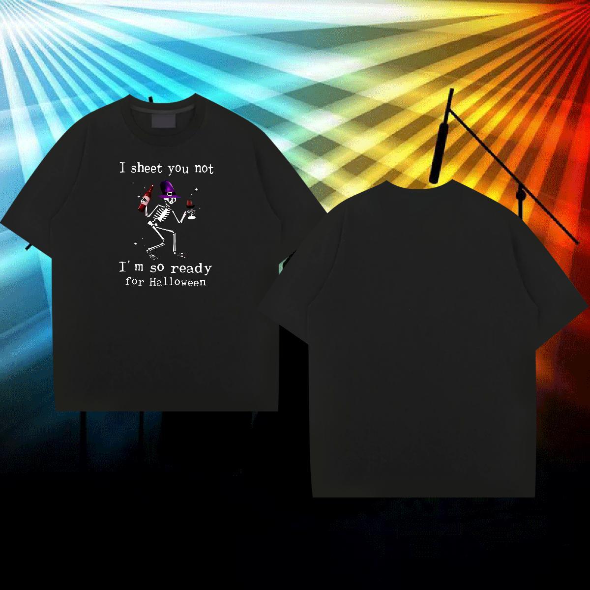 Casual New T Shirts Men 230g Cotton halloween Anime Printing Street Tshirts O-Neck Short Sleeve Designer Couples T Shirts DIY Printed