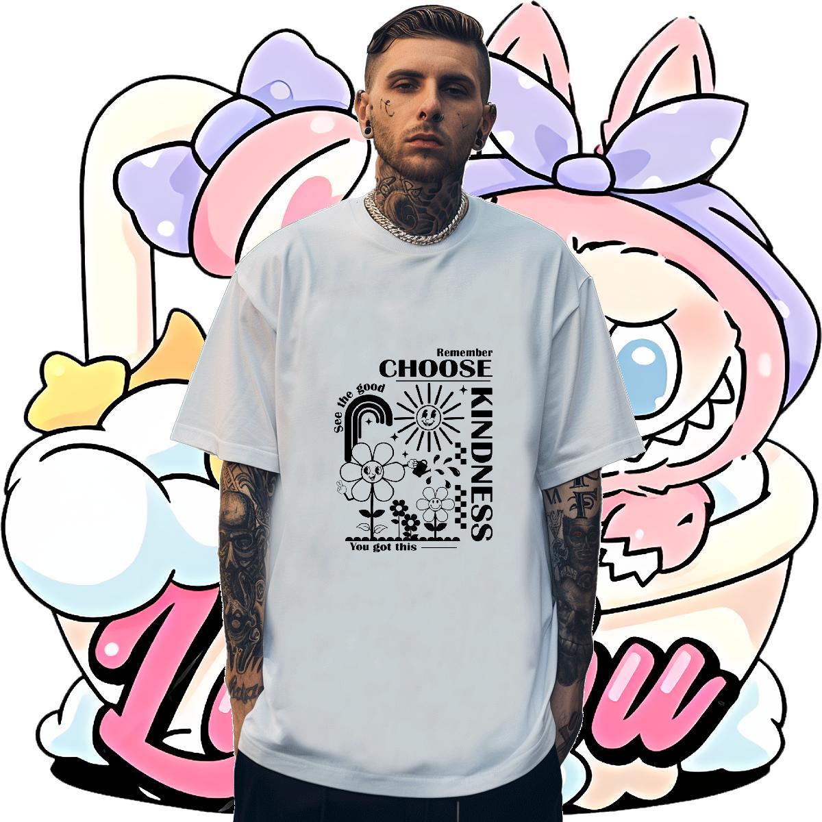 Cool Men Tshirts 100% Cotton 230g Casual Beach beach Graphic Pure Cotton 2024 New T Shirt For Man Clothes