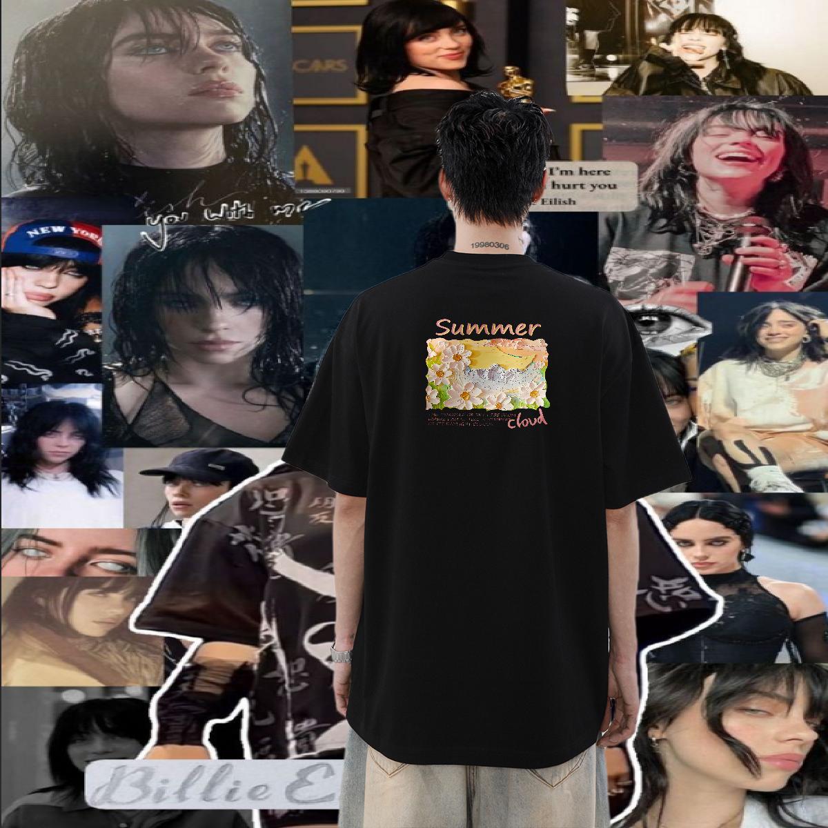 Wholesale T-Shirts for Men 230g Cotton flower Hip Hop Tshirts Breathable Crew Neck Loose Fit Men Tees Custom Printing