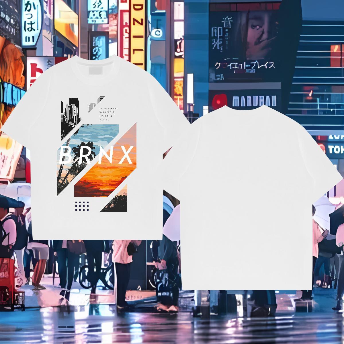 T Shirt For Man 230g 100% Cotton tree Hip Hop Breathable Short Sleeve Black White Couples T Shirts DIY Customized Cool Tees Shirts