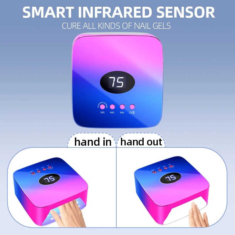 54W Rechargeable Nail Lamp Cordless LED Nail Dryer UV Light for Nails Wireless Gel Polish Dryer Machine With Automatic Sensor 240729