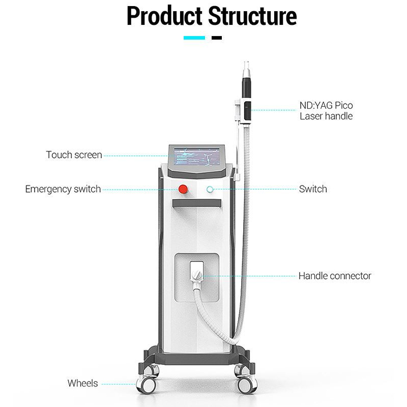 Laser Nd Yag Portatil Tattoo Removal Machine Professional Picosecond 1064/532/1320 Carbon Peeling Anti Freckle Black Face Doll Treatment