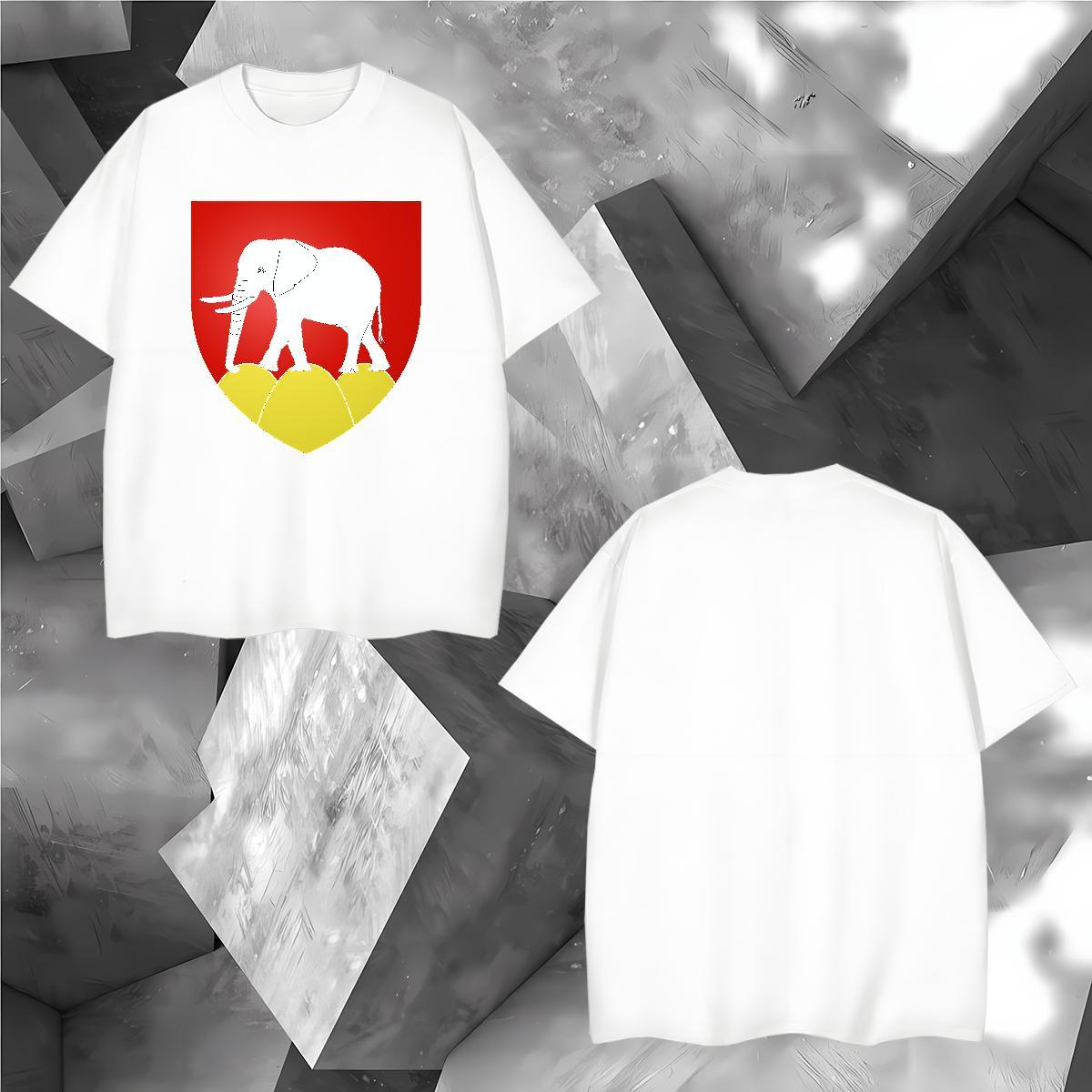 2024 Summer T Shirts Men 230g Pure Cotton elephant Home Outdoor Tees O Neck Short Sleeves Designer Couples T Shirts Custom Big Size