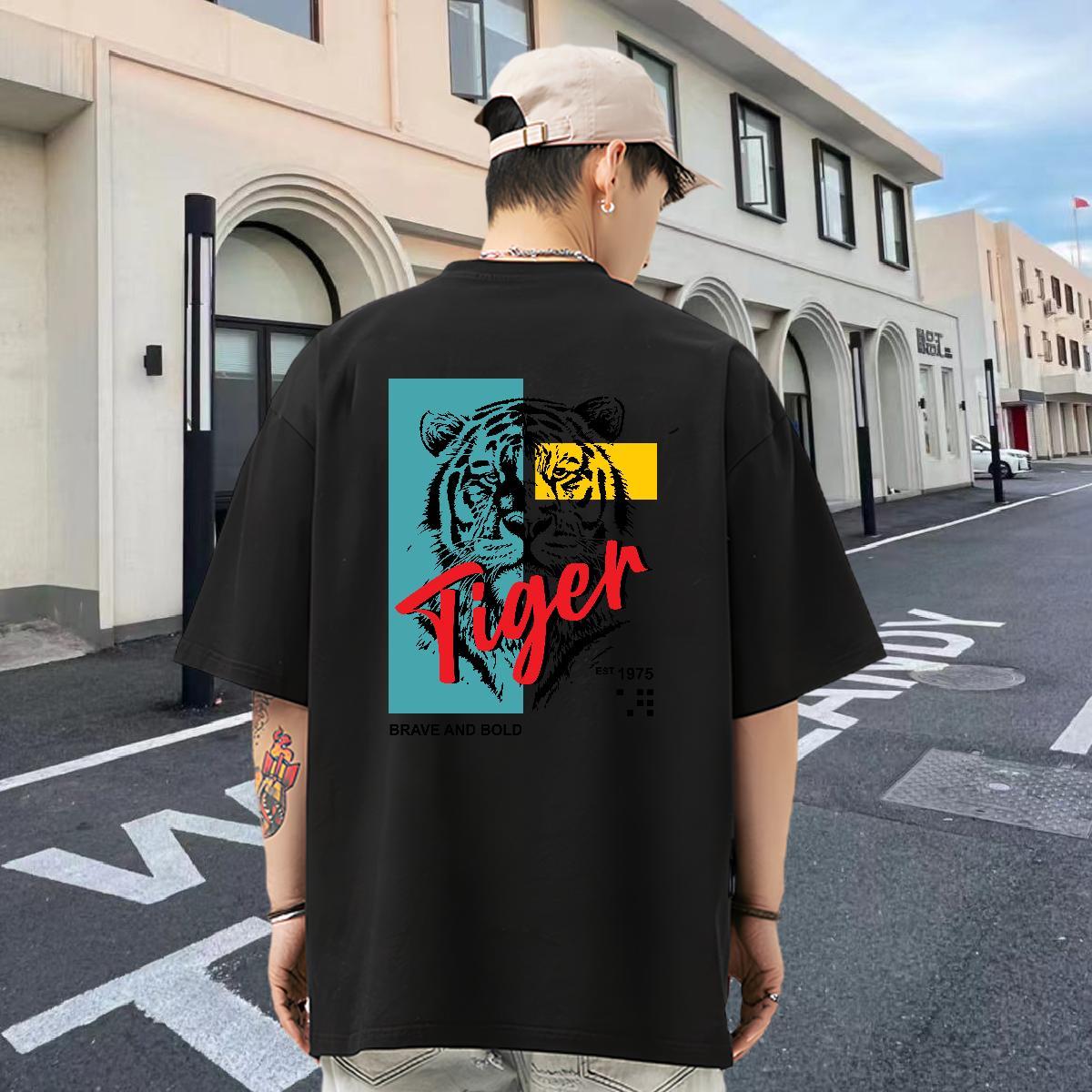 New Arrival Man T Shirts 230g Cotton Beach Tee Shirt O-Neck Short Sleeve Soft Men Tops Tees Anime Print