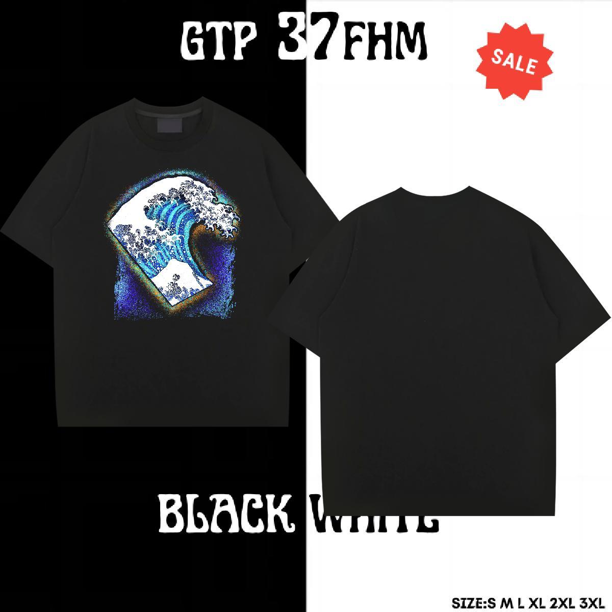 Loose Couples T Shirts 100% Cotton 230g Sports Casual sea wave DIY Logo Oversized Breathable Free Shipping T-Shirts for Men Tops