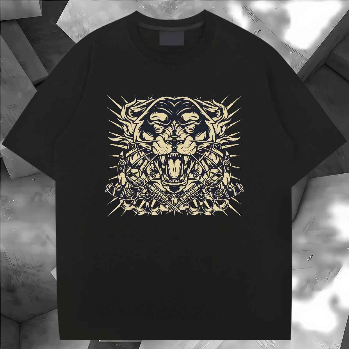 Factory Direct T-Shirts 230g Pure Cotton eagle Casual Polos Round Neck Short Sleeve Soft Couples T Shirts Customized Print