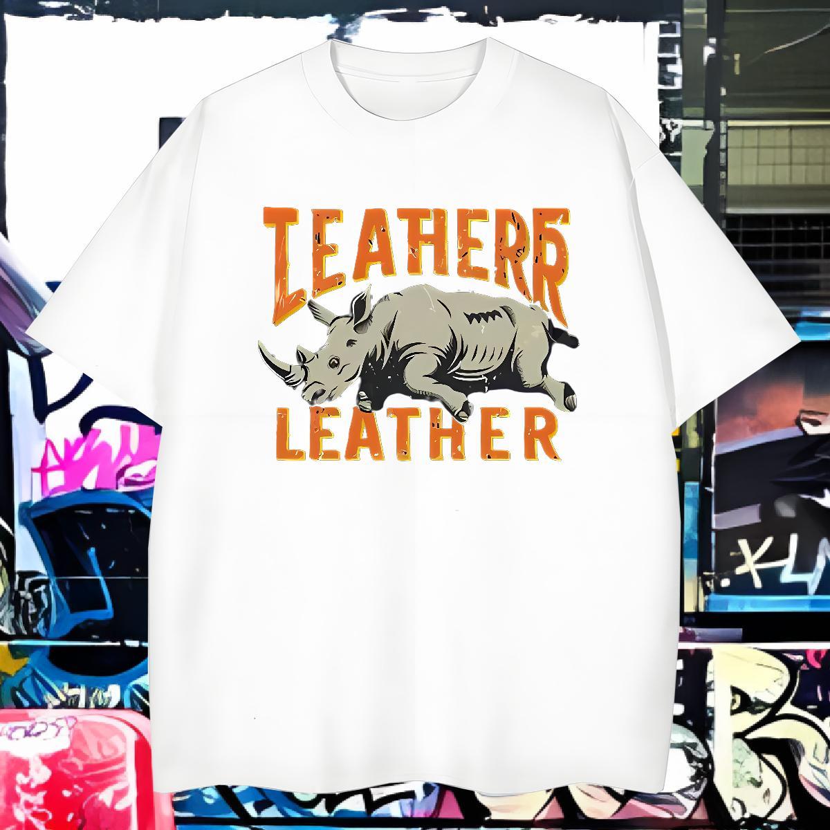 Man T Shirts 230g Cotton rhinoceros High Street Hip Hop Breathable Customized Print Mens Tshirts DIY Brand Tees