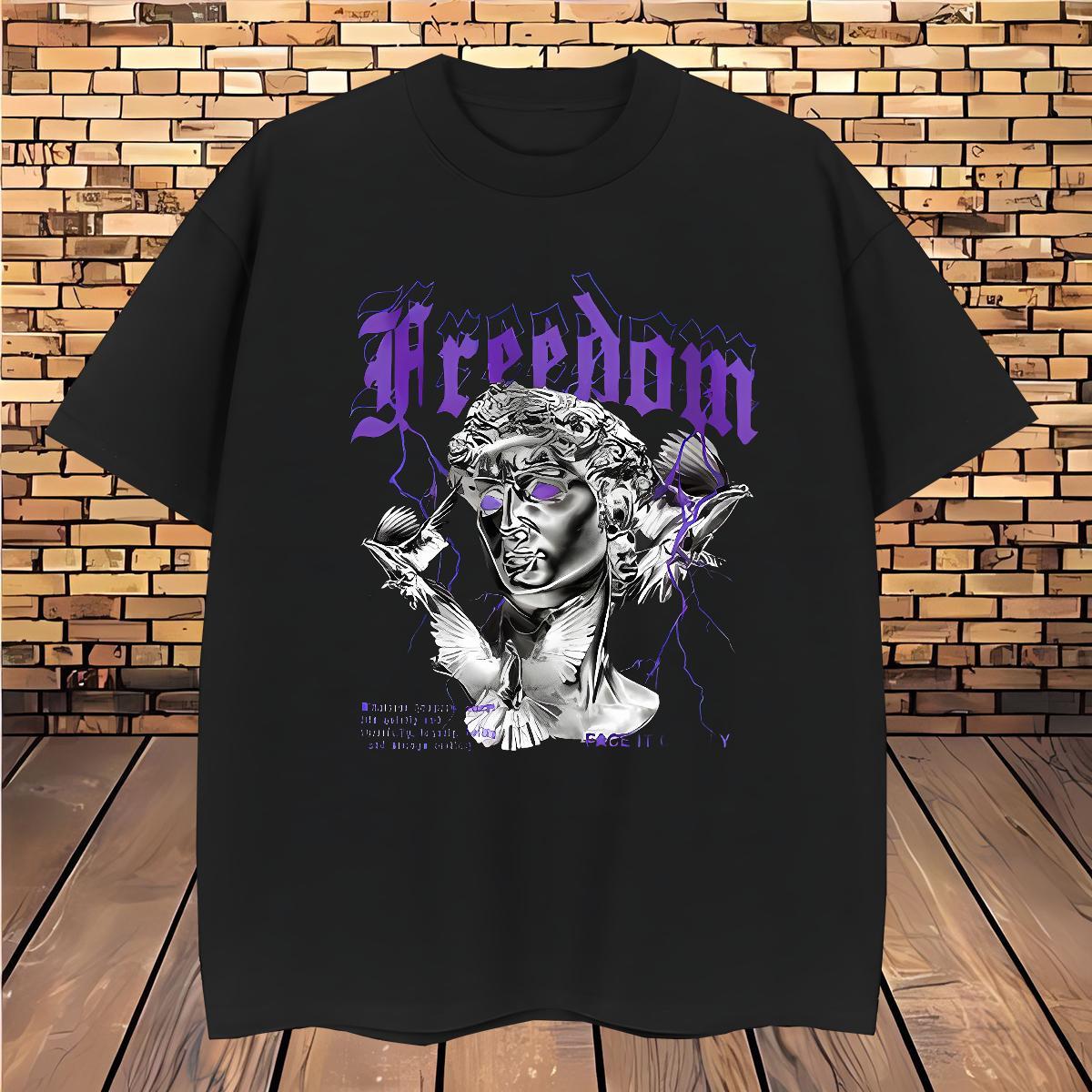 Men T Shirts 230g Pure Cotton portrait Outdoor Round Neck Short Sleeve Customized Couples T Shirts Fashion New Comfortable Wear