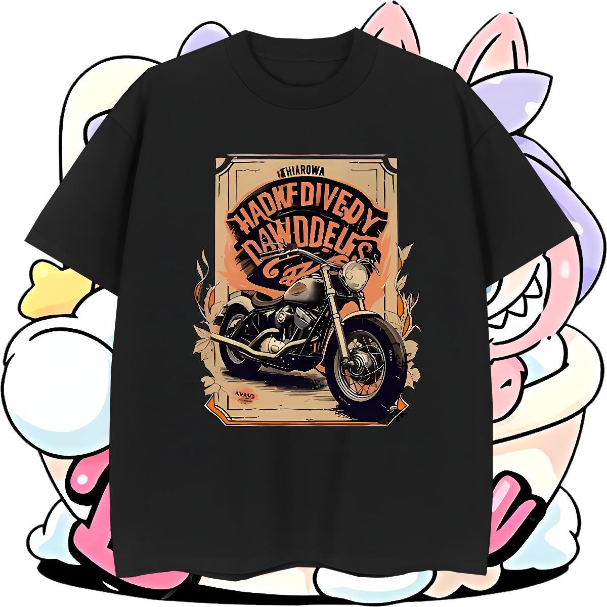 High Quality Tshirt for Man Woman 100% Cotton 230g Hip Hop Street Motorcycle Custom Cartoon Breathable Fashion Casual T Shirt For Man Top Tees