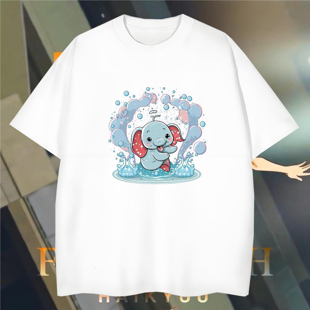 Mens T Shirts 230g Cotton Street Wear Crew Neck White Plus Size Men Tees Fashion Casual Loose Top Tees