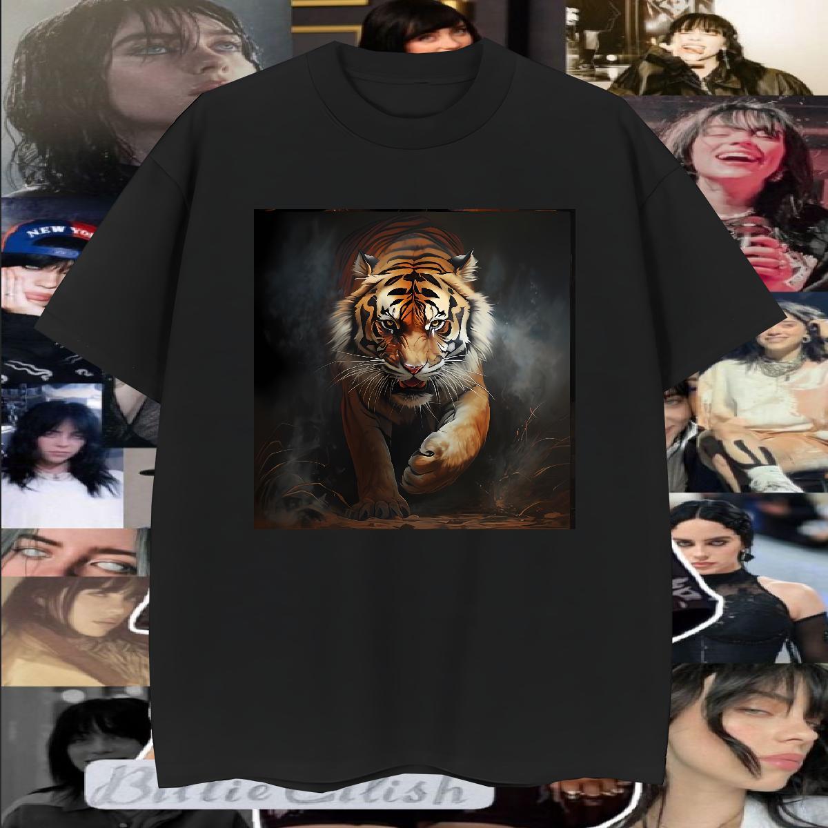 Fashion Designer T-Shirts for Men 100% Cotton 230g tiger Daily Outfit Tops Tees Breathable Crew Neck Soft Tshirt for Man Woman White Plus Size