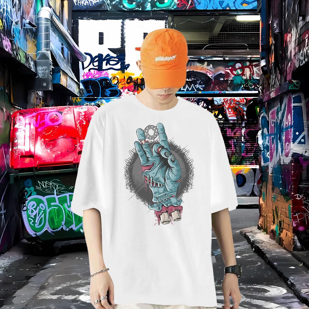 Fashion Design Mens T Shirts 230g Cotton Halloween Home Outdoor Tees Shirts Pure Cotton Designer Men Clothes T-Shirt Custom Print Plus Size
