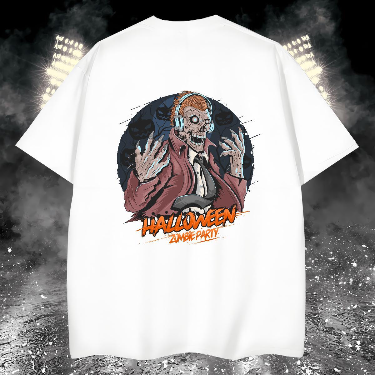 Man T Shirts 100% Cotton 230g monster Street wear Hip Hop Breathable Short Sleeve Oversized 4XL Tshirts DIY Loose Fit Tops Tees