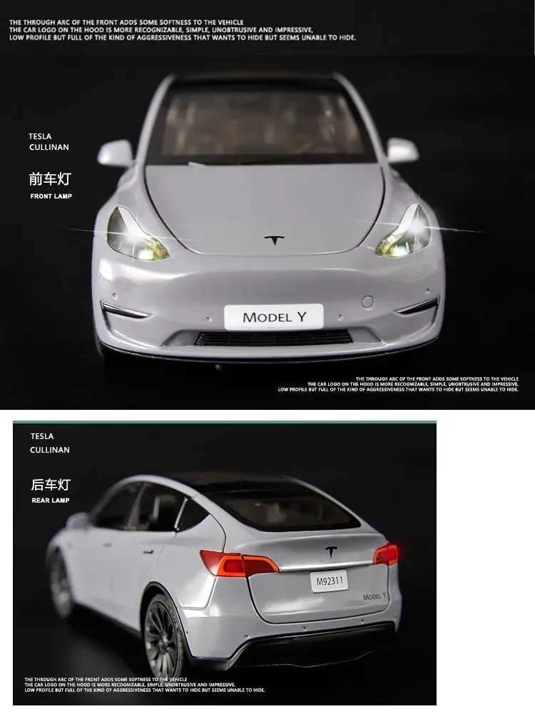 Diecast Model Cars 1 24 Tesla Model Y Model 3 Model S Metal Alloy Diecast Toy Car Model Sound And Light Childrens Toy Collectibles Birthday GiftsL486
