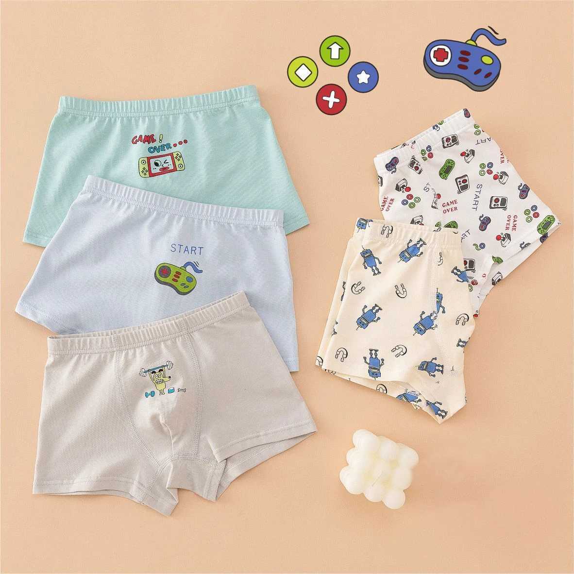 5 pairs of childrens underwear boys flat cornered baby four cornered childrens shorts boys cotton unedited PPW240715