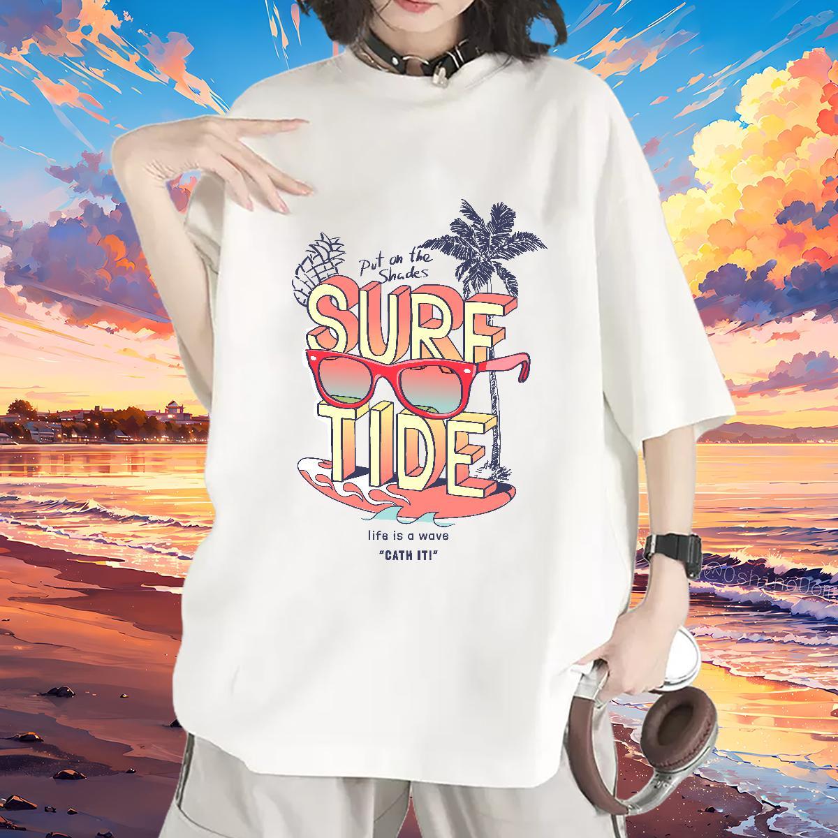 Wholesale T Shirts Women Breathable Crew Neck Couples T Shirts DIY Anime Printed tree Street Wear 230g Pure Cotton Classic Polos