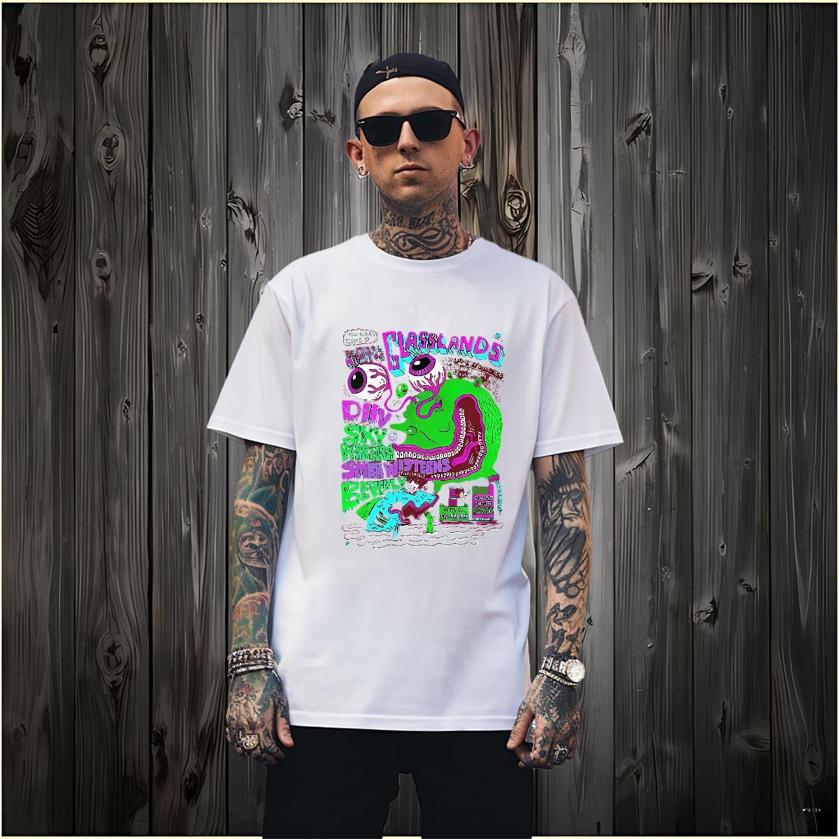 Mens T Shirts 230g 100% Cotton scare Sport Breathable Soft Oversized 3XL 4XL Tshirt for Man Woman Fashion Designer Cool Design Tees Shirts