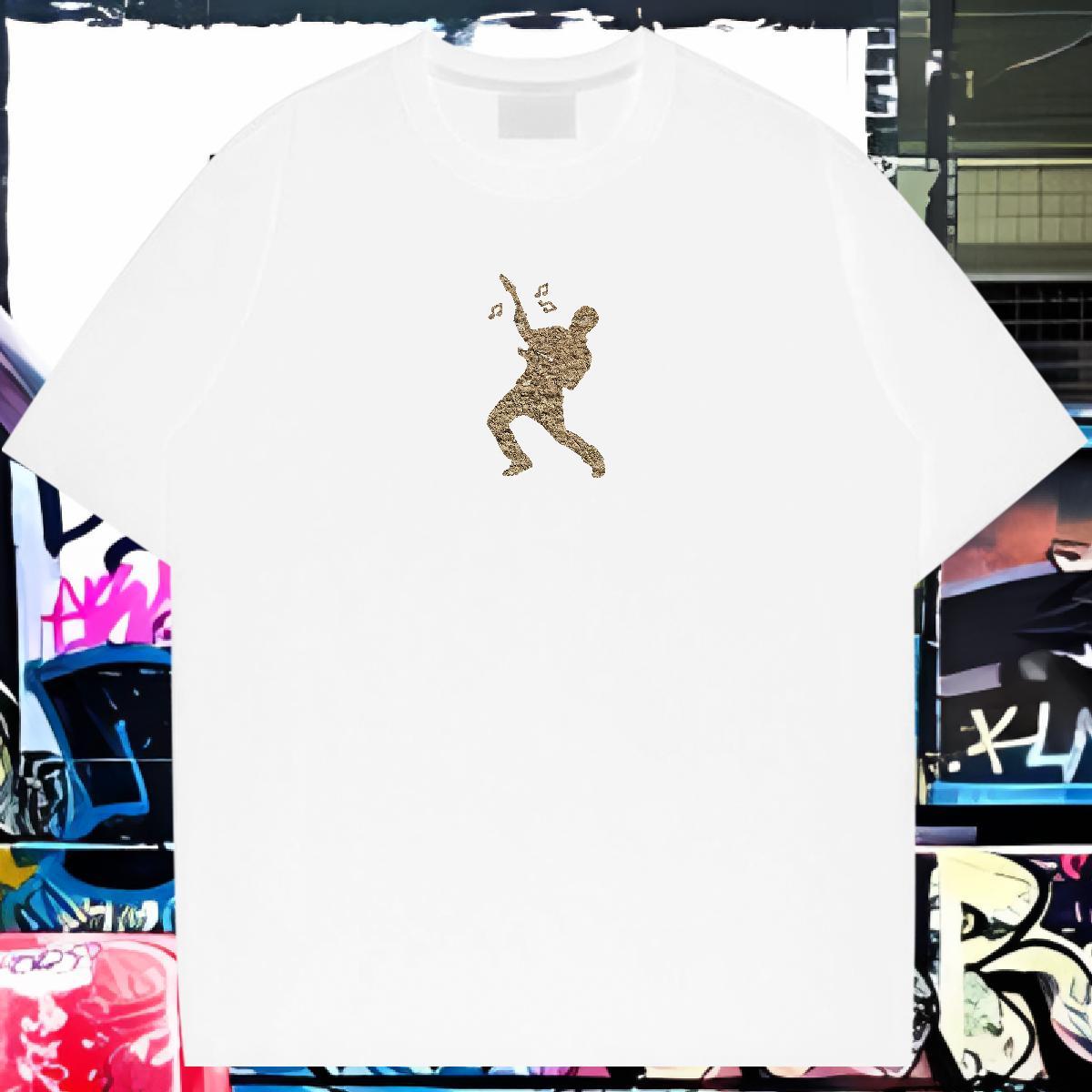 Man T Shirts 100% Cotton 230g portrait High Street Hip Hop Breathable Short Sleeve DIY Tshirt for Man Woman 2024 Designer Classic Clothings