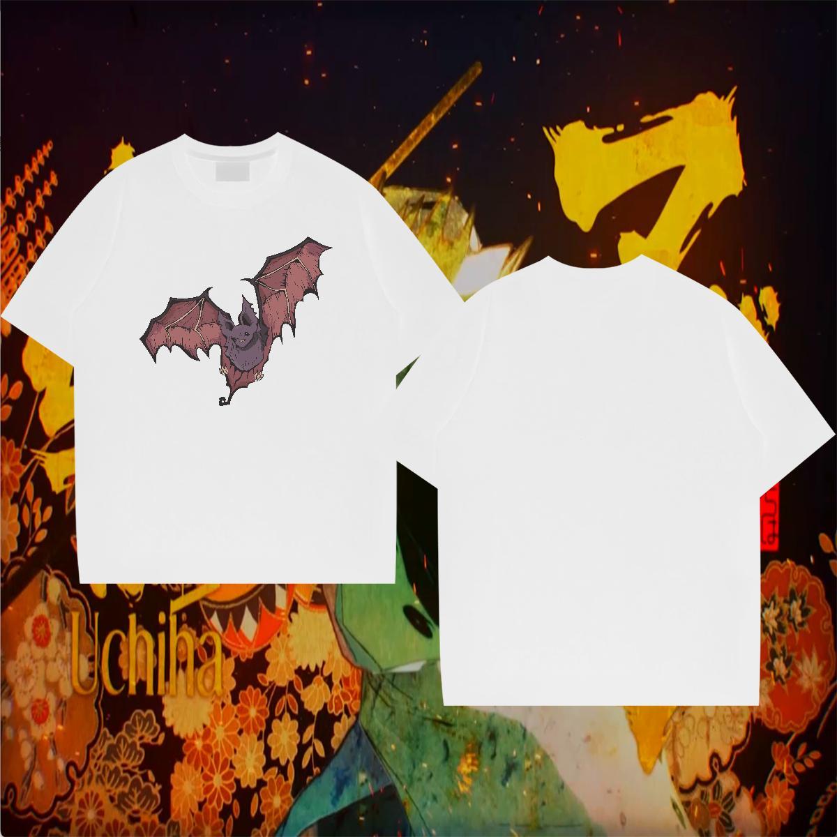 Casual New Mens T Shirts 230g Pure Cotton bat Street Casual Clothings Round Neck Short Sleeve Cool Men Tees DIY