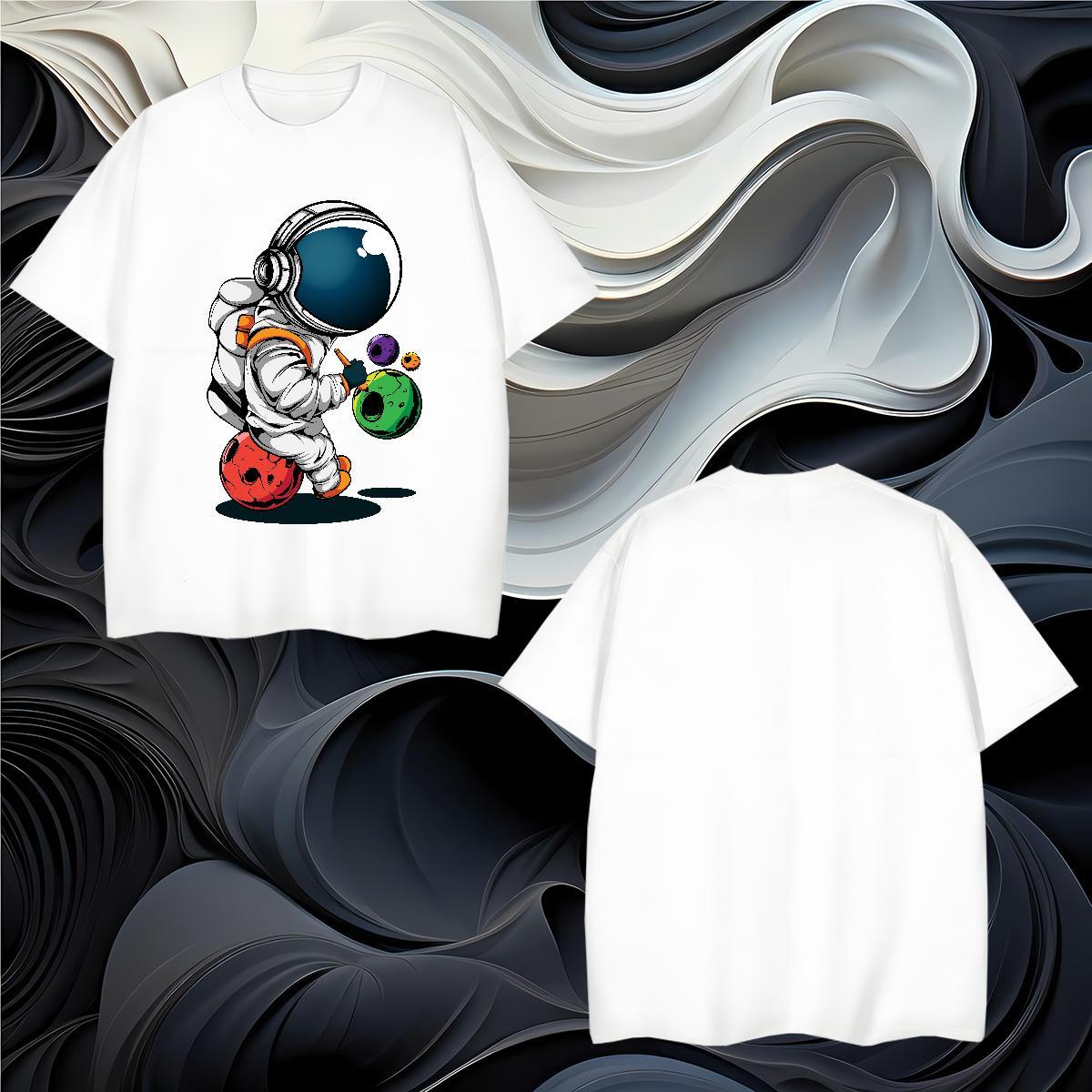 T shirt 230g 100% Cotton universe Anime Printing Street Breathable Short Sleeve Skull Men Clothes T-Shirt Fashion Design Cool Tops Tees