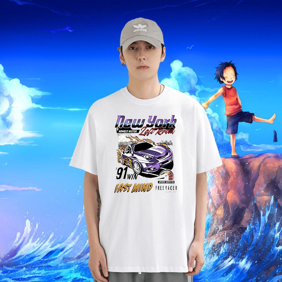 Cool Design Men Tops Tees 100% Cotton 230g Sport car Asian Size Breathable Short Sleeve DIY Man T Shirts Clothings