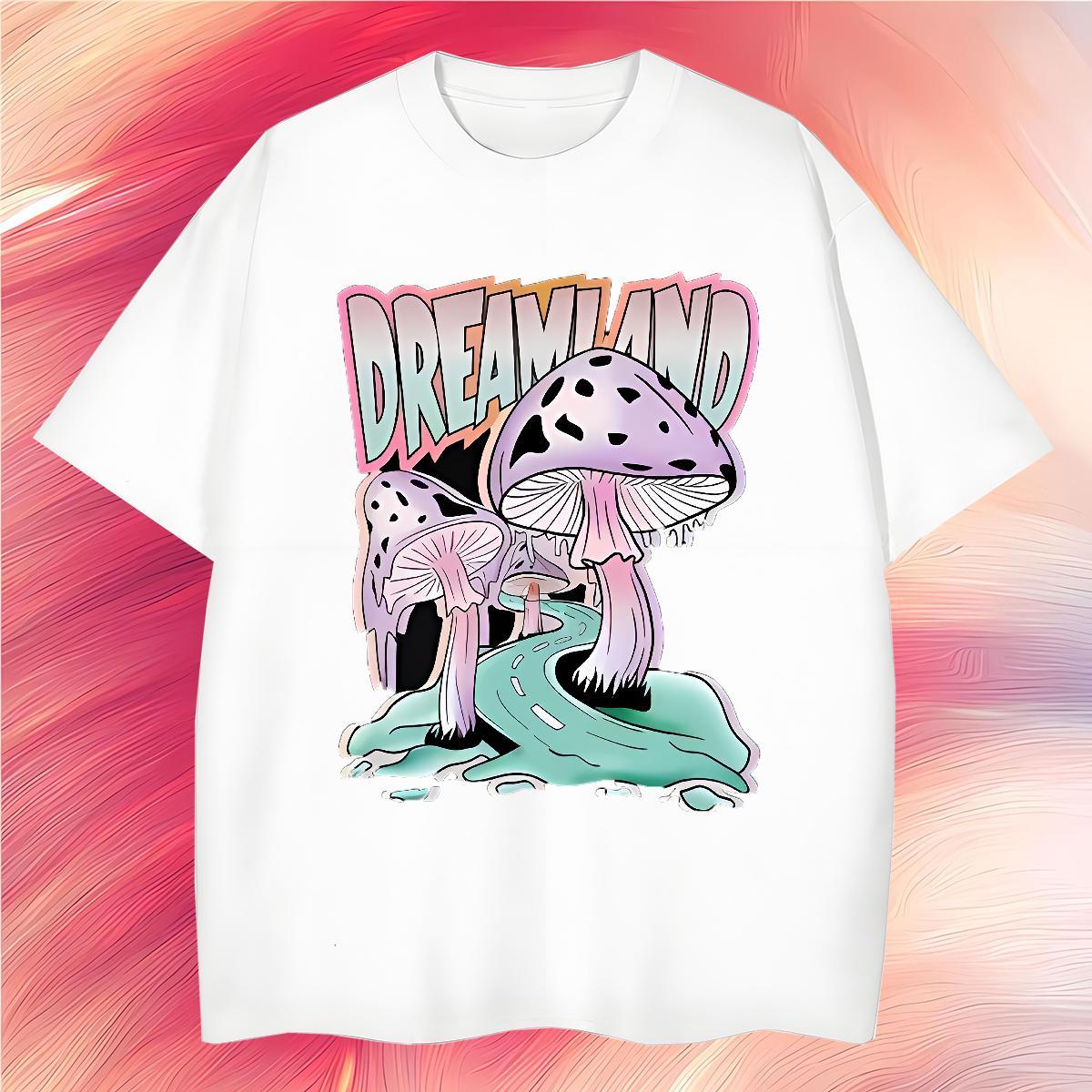 Men T Shirts 230g 100% Cotton mushroom High Street Hip Hop Breathable Short Sleeve Anime Men Clothes T-Shirt Factory Direct TOP Quality Polos