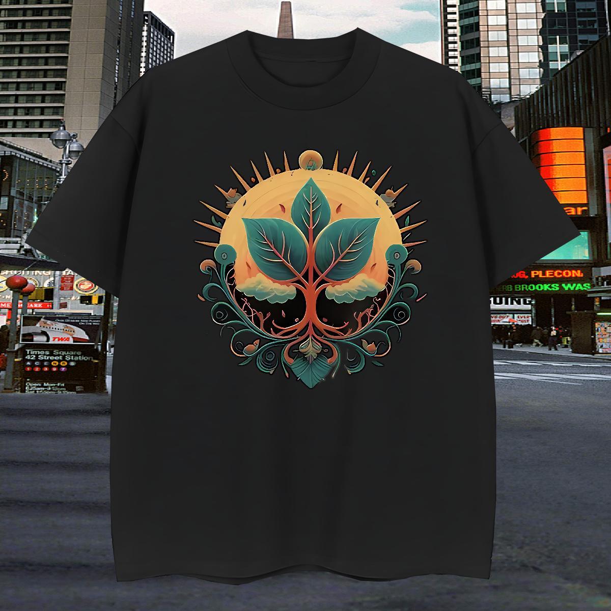 T Shirts Men 230g Pure Cotton tree Summer Casual Breathable Soft DIY Logo Oversized Men Tops Tees New Loose Clothes