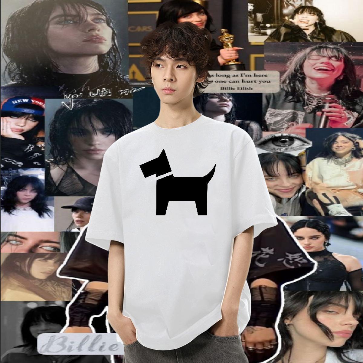 Fashion Design Mens T Shirts 230g 100% Cotton Dog Street wear Hip Hop Top Tees Breathable Crew Neck Free Shipping Tshirt for Man Woman Graphic