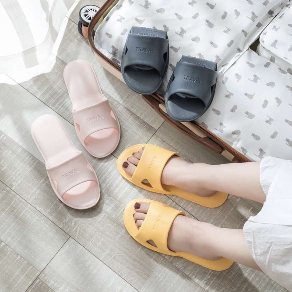 Spring Summer Girl Soft Foldable Indoor Mute Bathroom Woman Man Anti-Slip Ladies Leisure Travel Flat Slippers