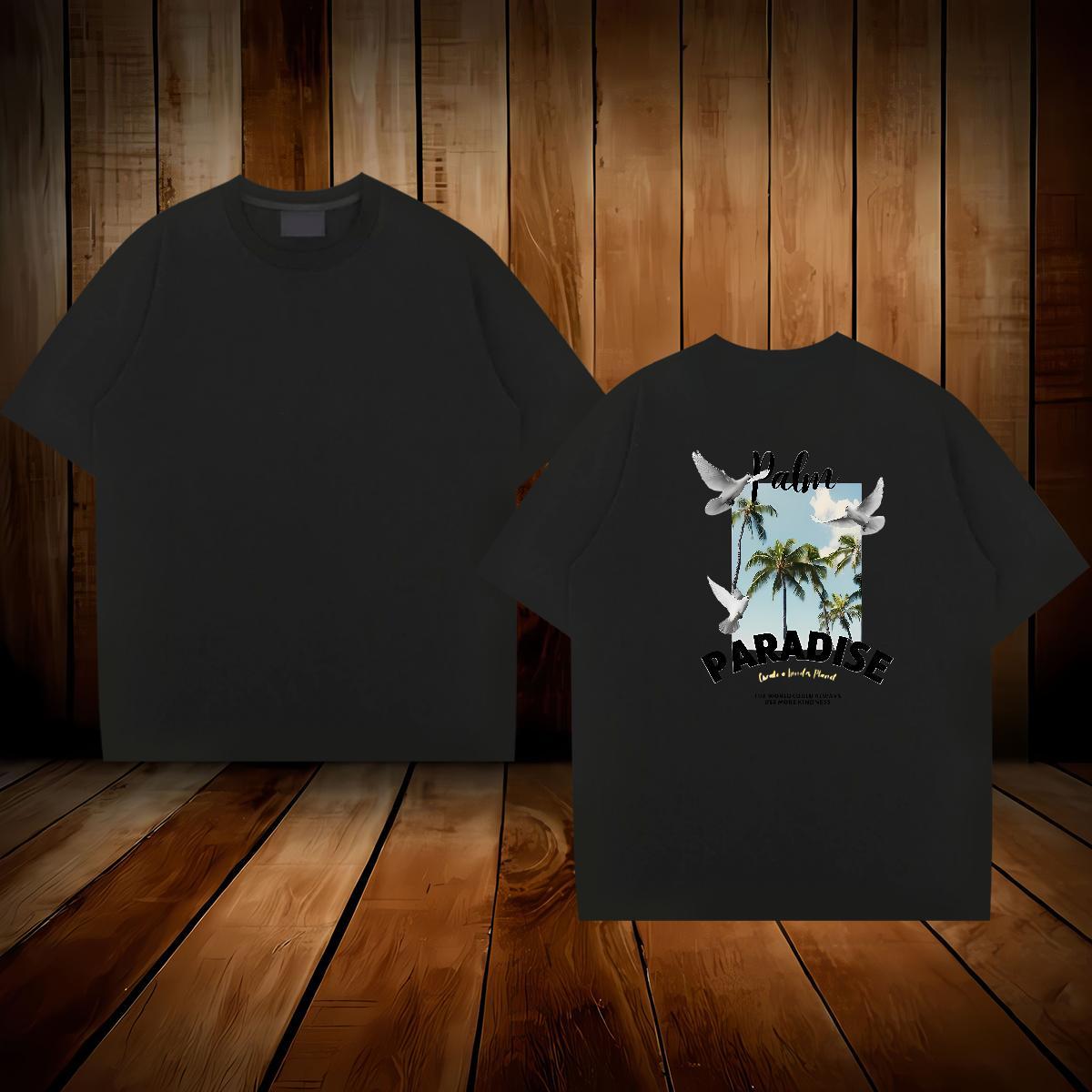 2024 DIY Man T Shirts 230g 100% Cotton tree Street Wear Top Tees Round Neck Short Sleeve Free Shipping Tshirt for Man Woman DIY Logo Oversized