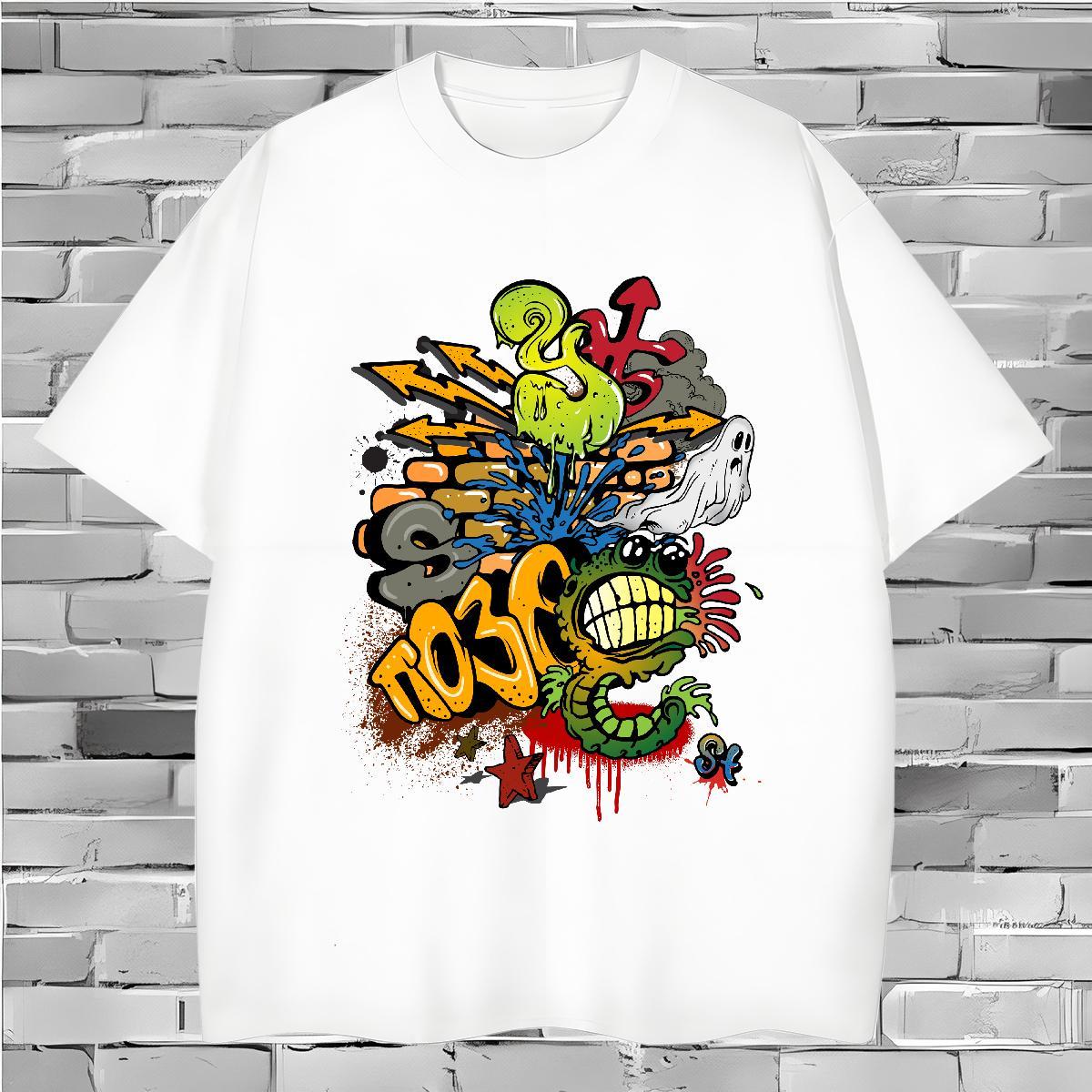 T shirt 230g Cotton Colorful Hip Hop Street Breathable Crew Neck Custom Print Plus Size Men Clothes T-Shirt Designer Fashion Free Shipping Tee Shirt