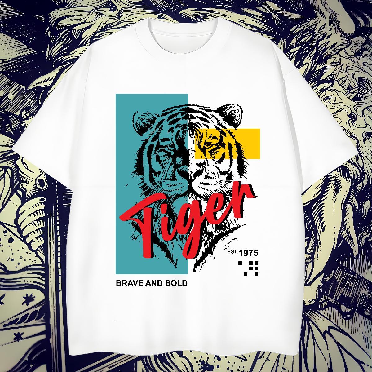 Brand Men Tops Tees 100% Cotton 230g Outdoor Floral Print Breathable Soft Casual New Man T Shirts Polos