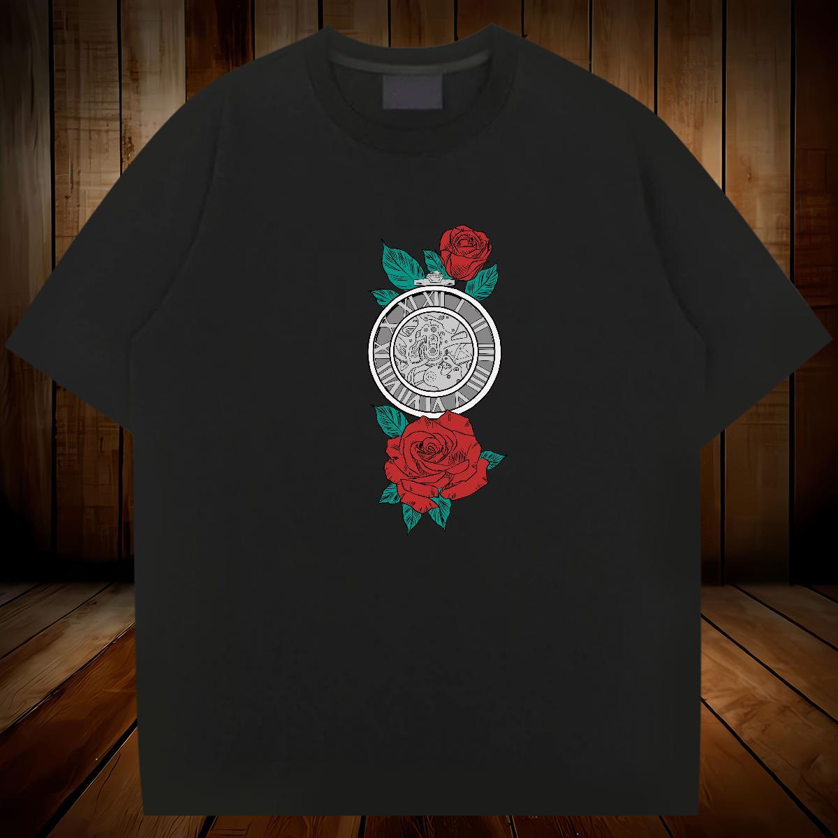 T Shirt For Man 100% Cotton 230g painting Street wear Hip Hop Short Sleeve O-Neck Custom Print Oversized Men Tops Tees Classic Comfortable Tee Shirt